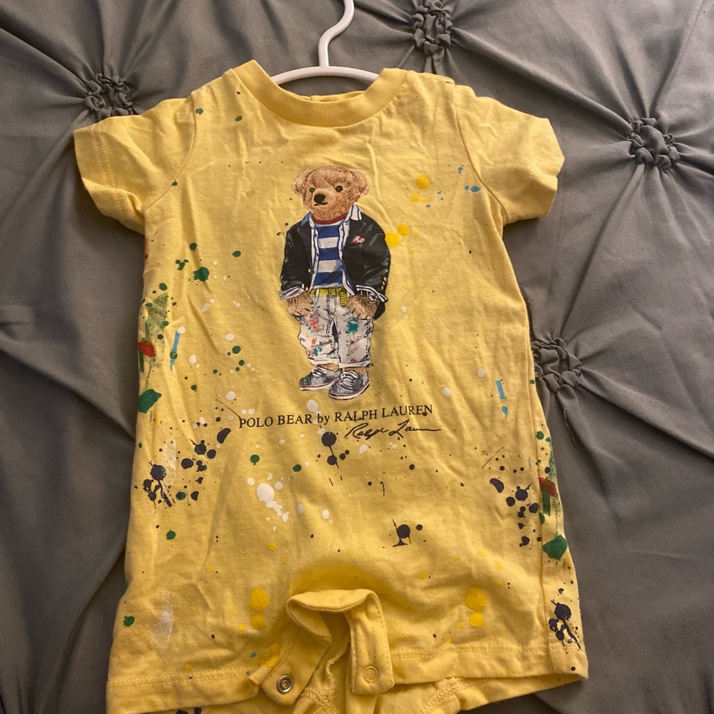 Yellow polo onesie